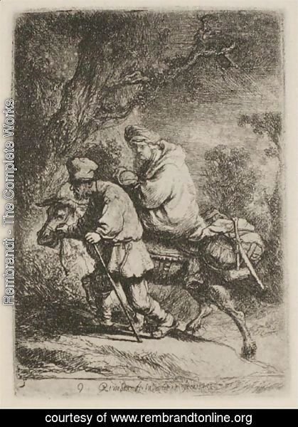 Rembrandt - The Flight into Egypt  Small Plate