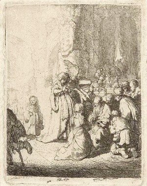 Rembrandt - The Presentation in the Temple with the Angel Small Plate