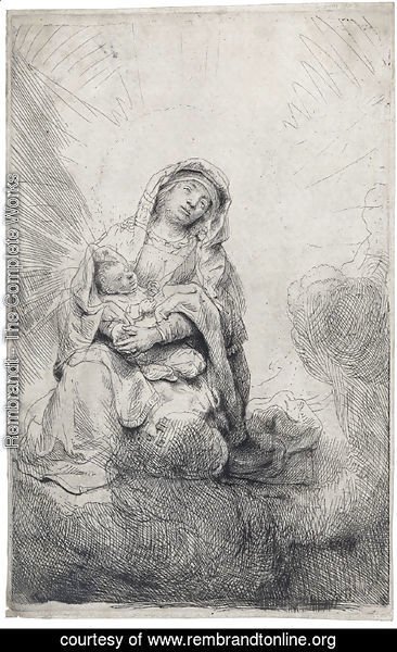Rembrandt - The Virgin and Child in the Clouds