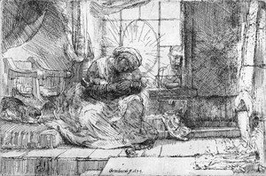 Rembrandt - The Virgin and Child with the Cat and Snake