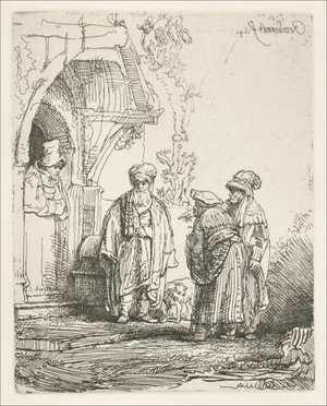 Three oriental Figures (Jacob and Laban )