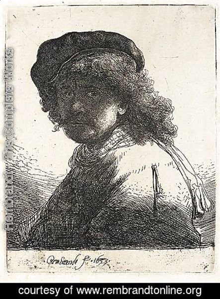 Rembrandt - Self-Portrait In A Cap And Scarf