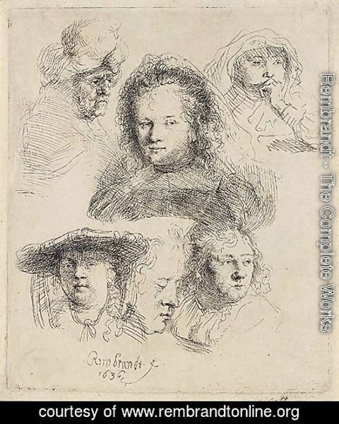 Studies Of The Head Of Saskia And Others