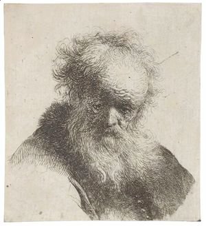 Bust Of An Old Man With Flowing Beard And White Sleeve