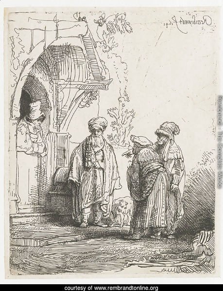 Three Oriental Figures (Jacob And Laban)