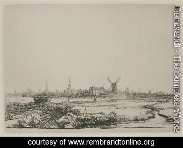 Rembrandt - A View Of Amsterdam From The North West