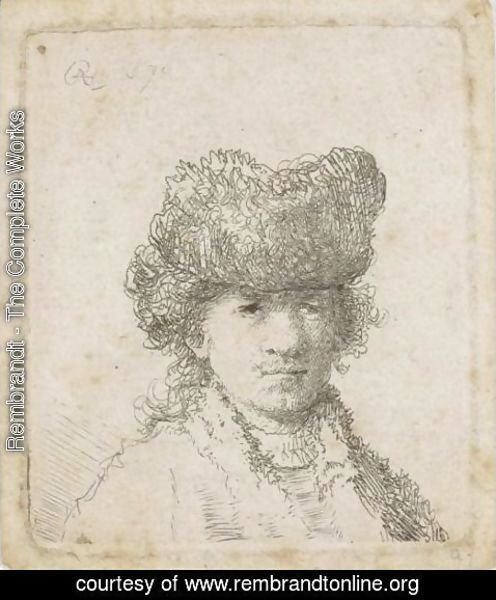 Rembrandt - Self Portrait In A Fur Cap