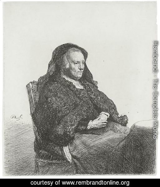 The Artist's Mother Seated At A Table, Looking Right Three Quarter Length