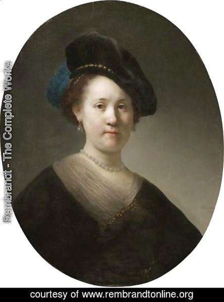 Rembrandt - Portrait Of A Young Woman With A Black Cap