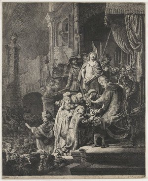 Rembrandt - Christ Before Pilate Large Plate