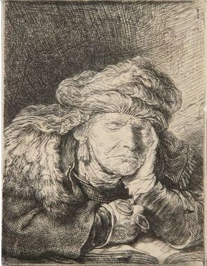 Rembrandt - Old Woman Sleeping