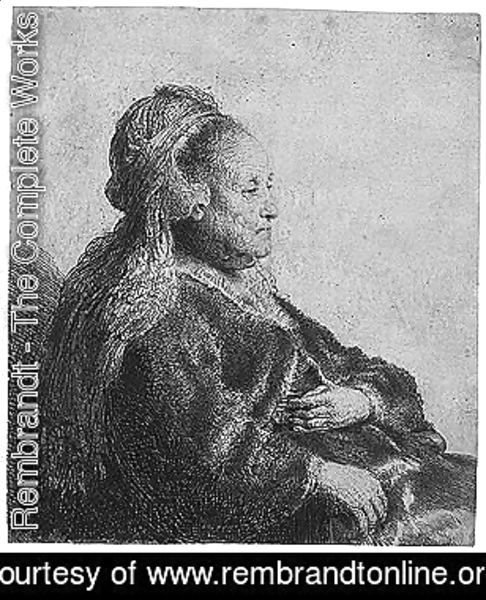 The artist's mother seated, in an oriental headdres