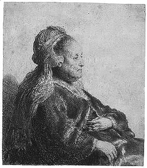 The artist's mother seated, in an oriental headdres