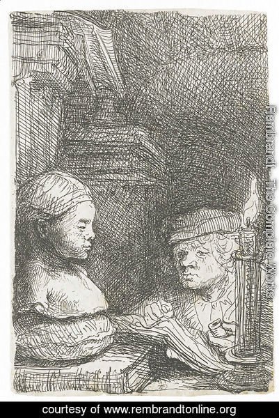 Rembrandt - Man Drawing From A Cast