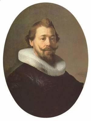 Rembrandt - Portrait of a man with a goatee and millstone collar, oval