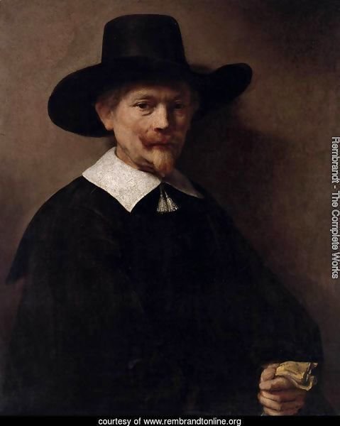 Portrait of a Man Holding Gloves