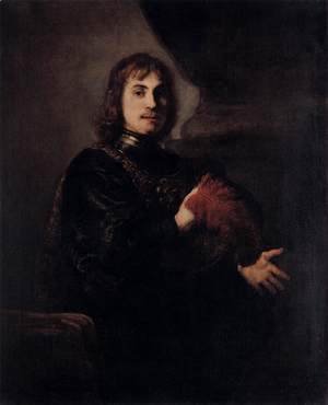 Rembrandt - Portrait of a Man with a Breastplate and Plumed Hat