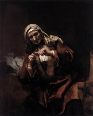 Rembrandt - Old Woman Cutting Her Nails