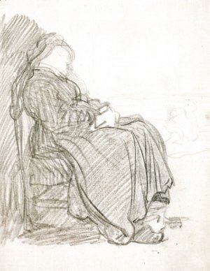 Rembrandt - A Study of a Woman Asleep