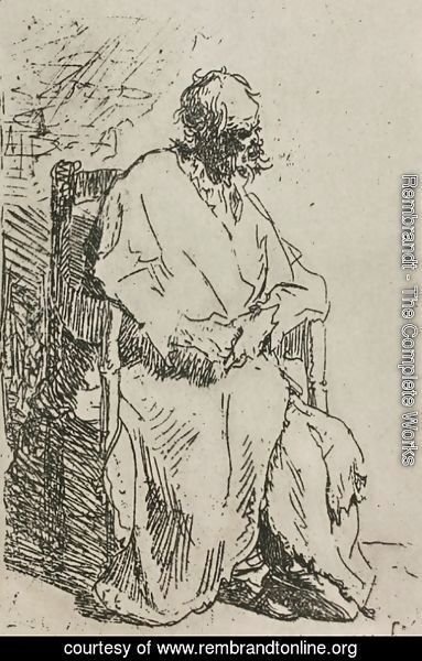Rembrandt - A Beggar Sitting in an Elbow Chair