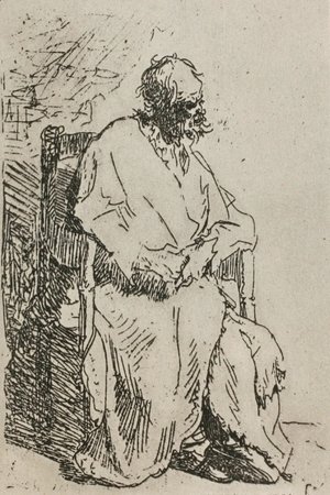 Rembrandt - A Beggar Sitting in an Elbow Chair