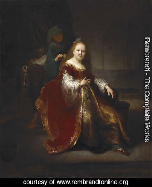 Rembrandt - A young woman at her toilet