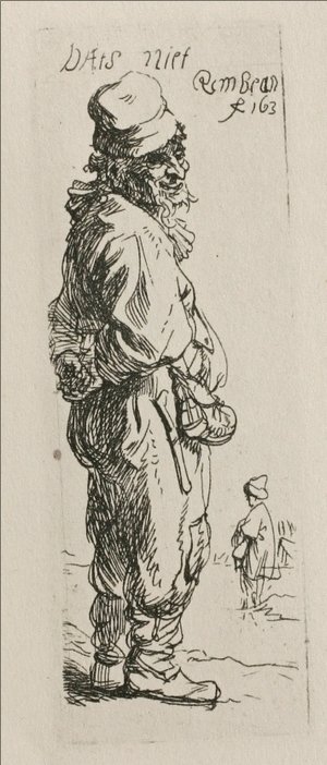 Rembrandt - A Beggar and a Companion Piece, Turned to the Right