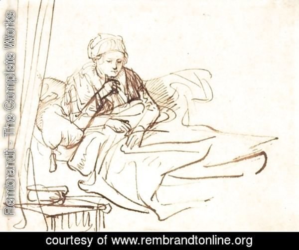 Rembrandt - A Woman Sitting up in Bed