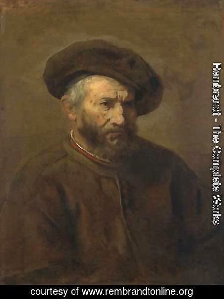 Rembrandt - A Study of an Elderly Man in a Cap