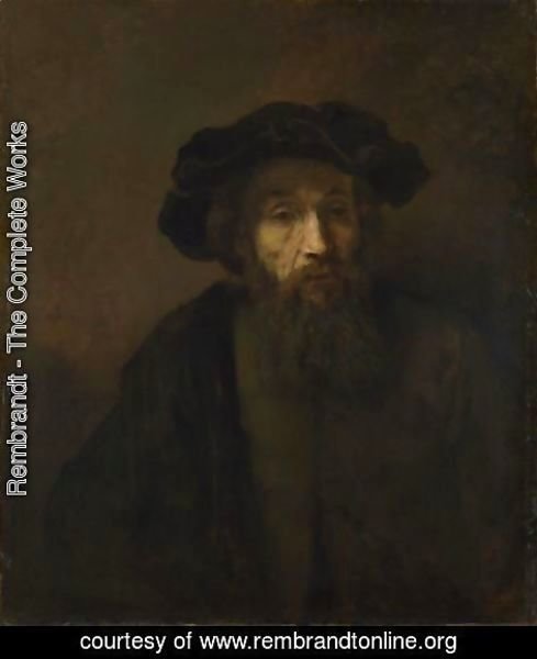 Rembrandt - A Bearded Man in a Cap