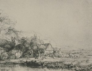 Rembrandt - Landscape with a Cow Drinking