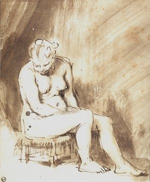 Rembrandt - A Seated Female Nude