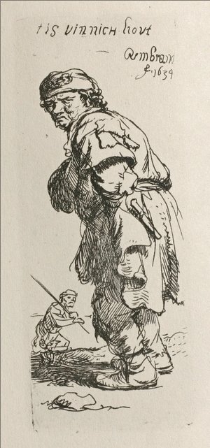 Rembrandt - A Beggar and a Companion Piece, Turned to the Left