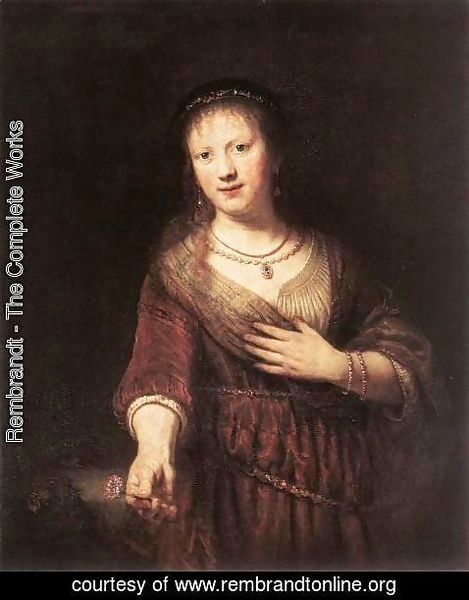 Rembrandt - Portrait of Saskia with a Flower 1641