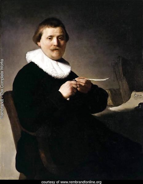 Man Sharpening a Quill 1632