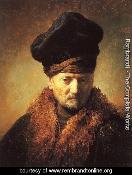 Rembrandt - Bust of an Old Man in a Fur Cap 1630