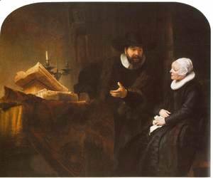 Rembrandt - The Mennonite Minister Cornelis Claesz. Anslo in Conversation with his Wife, Aaltje 1641