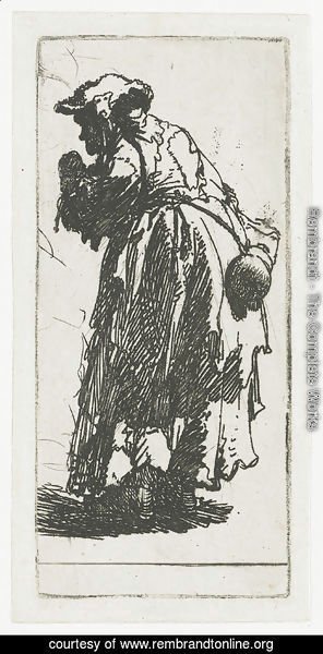 Rembrandt - Old Beggar Woman With A Gourd 1630