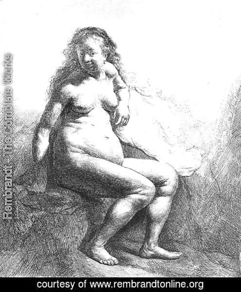 Rembrandt - Seated Female Nude 1631