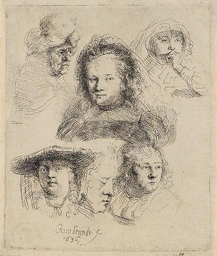 Studies Of The Head Of Saskia And Others