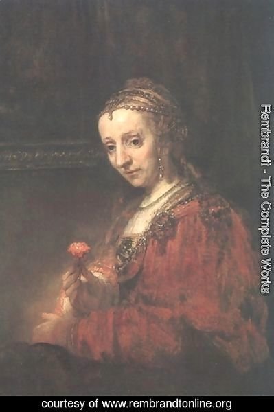Rembrandt - Lady with a Pink