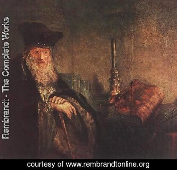 Rembrandt - Old Rabbi (detail) 1642