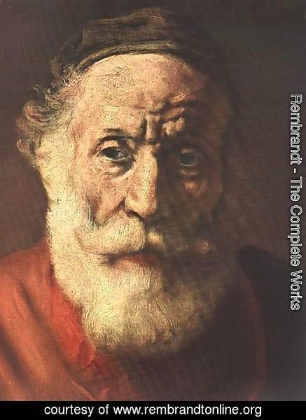 Portrait of an Old Man in Red (detail -1) 1652-54