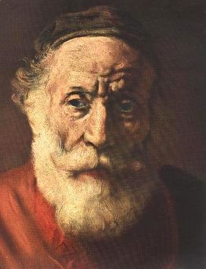 Portrait of an Old Man in Red (detail -1) 1652-54