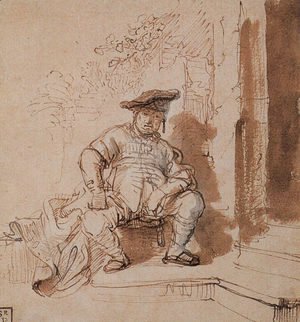 Rembrandt - Seated Man Wearing a Flat Cap