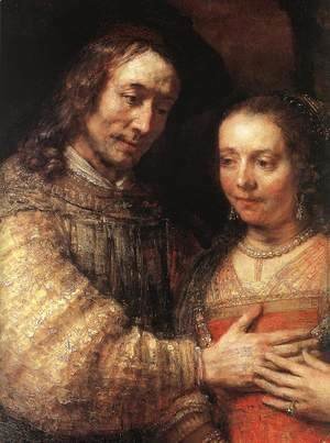 Rembrandt - The Jewish Bride (detail) c. 1665