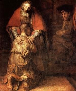 Rembrandt - The Return of the Prodigal Son (detail -1) c. 1669