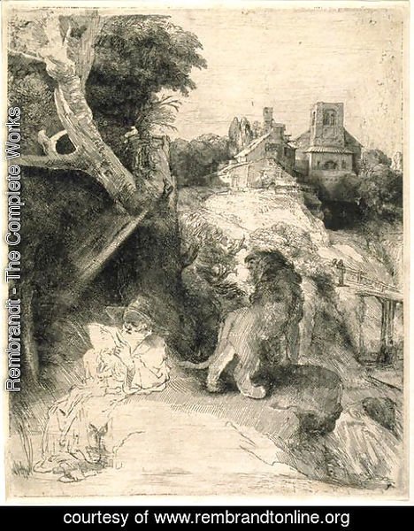 Rembrandt - St. Jerome Reading in an Italian Landscape
