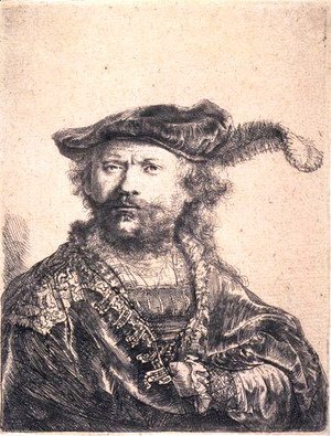 Rembrandt - Rembrandt in Velvet Cap and Plume