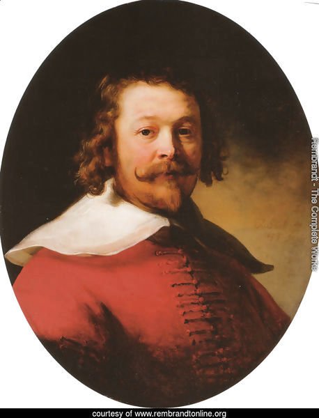 Portrait of a bearded man, bust-length, in a red doublet